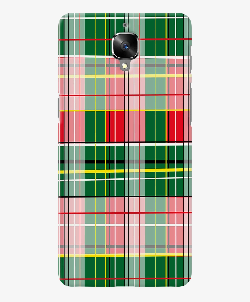 Red And Green Cross Cover Case For Oneplus 3/3t - Plaid, transparent png #8153388