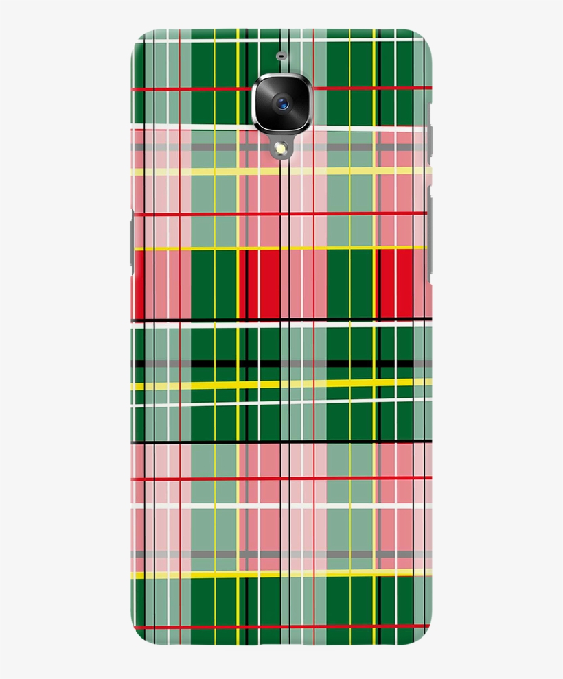 Red And Green Cross Cover Case For Oneplus 3/3t - Plaid, transparent png #8153388