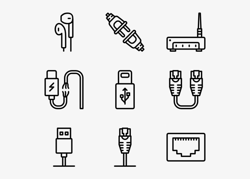 Connectors & Cables - Cable Icon, transparent png #8154040