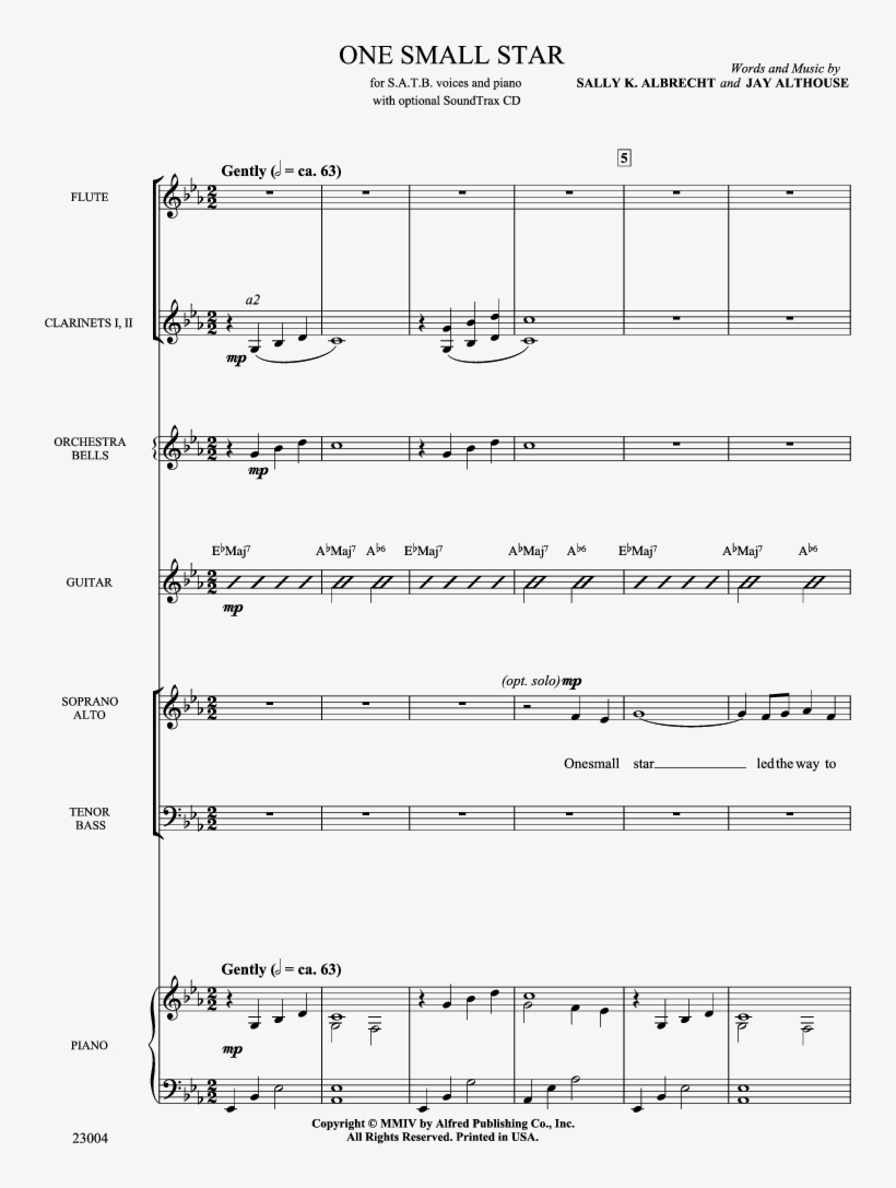 One Small Star Thumbnail One Small Star Thumbnail - Sheet Music, transparent png #8154346