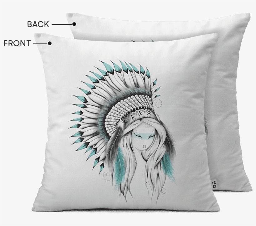 Dailyobjects Indian Headdress 16" Cushion Cover Buy - Headdress Native American Draw, transparent png #8154414