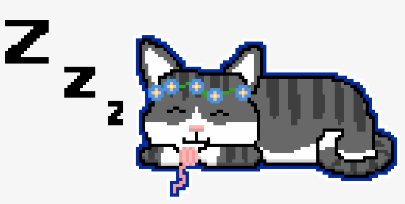 Another Sleeping Cat - Cat Pixel Art, transparent png #8154447