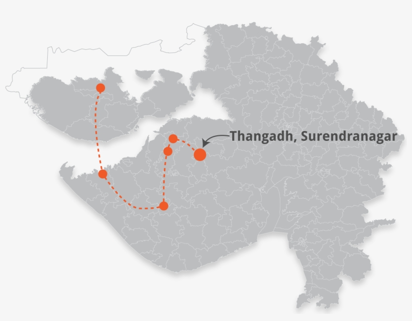 In Visited Five Districts In Gujarat And Spoke To First-time - Gujarat Map Black And White, transparent png #8154556