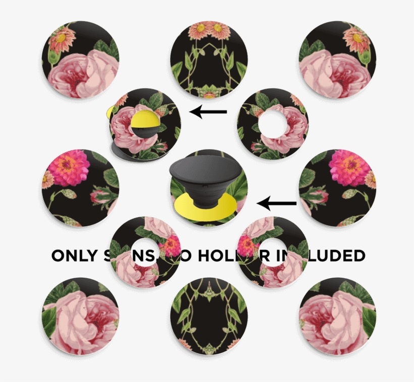 Floral Tune Skin Phone Holder - Rose, transparent png #8154719