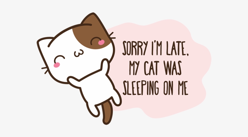 Sorry I'm Late - Cat Yawns, transparent png #8155385