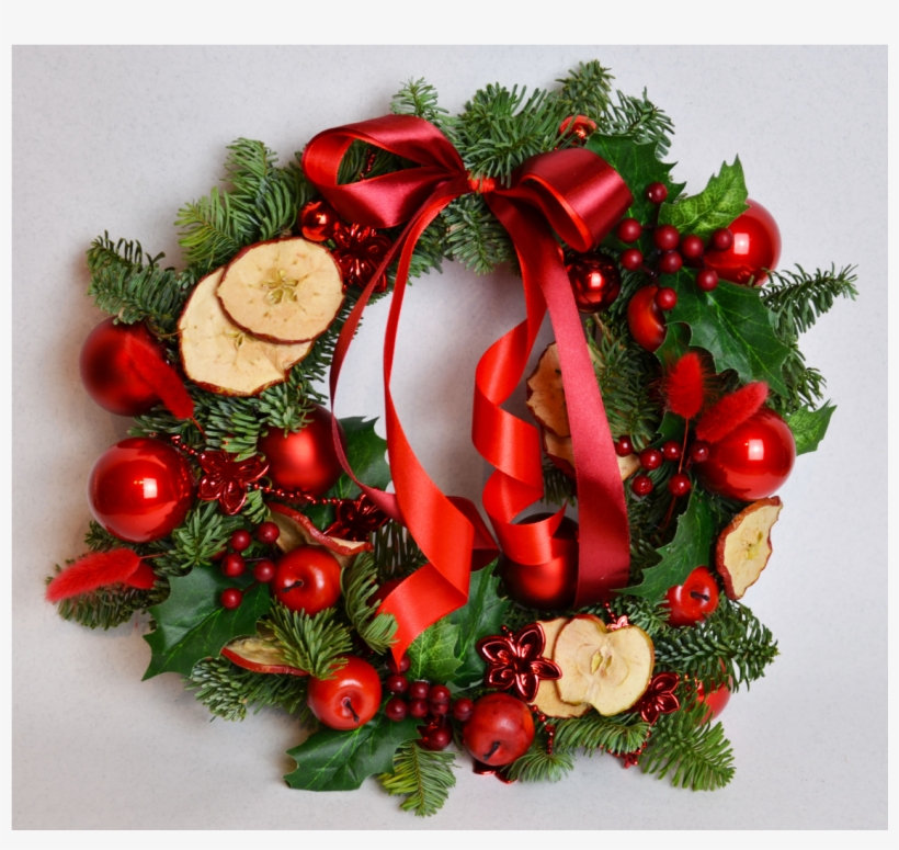 Santa's Wreath Flower Shop Studio Flores - Christmas Ornament, transparent png #8155420