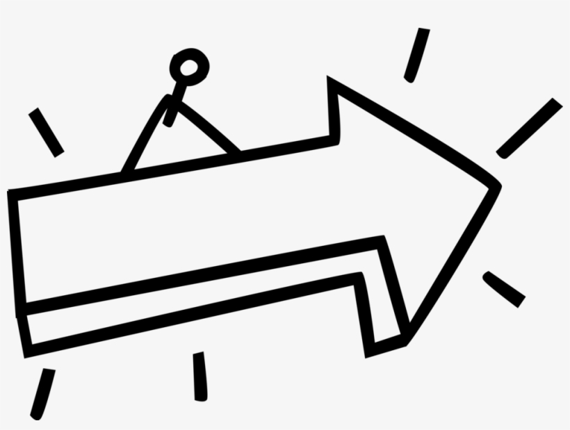 Vector Illustration Of Neon Sign Illuminated Arrow, transparent png #8156188