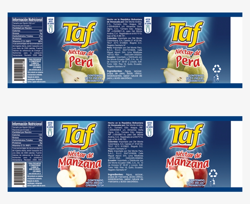 Línea De Etiquetas De Jugos Taf - Convenience Food, transparent png #8156378