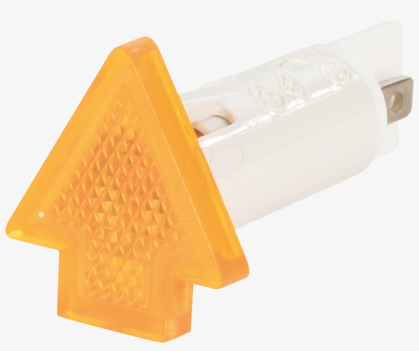 Indicator, 230 V, Neon Bulb, 10 Mm, Arrow-shaped, Yellow - Plastic, transparent png #8156559