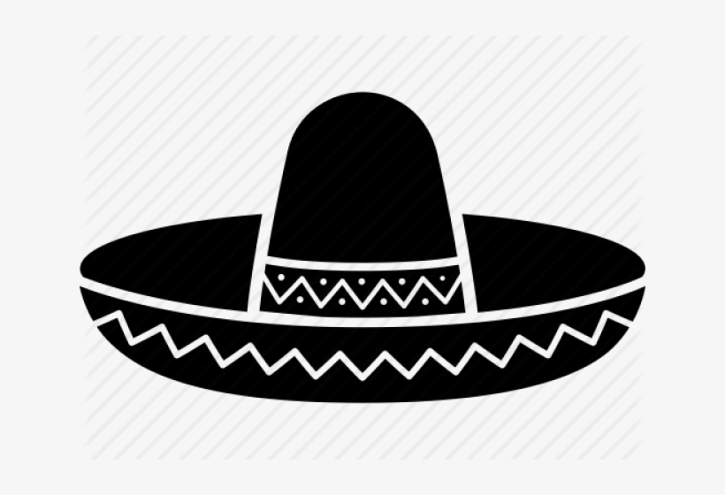 Mexican Sombrero - Black And White Sombrero Clipart, transparent png #8156831
