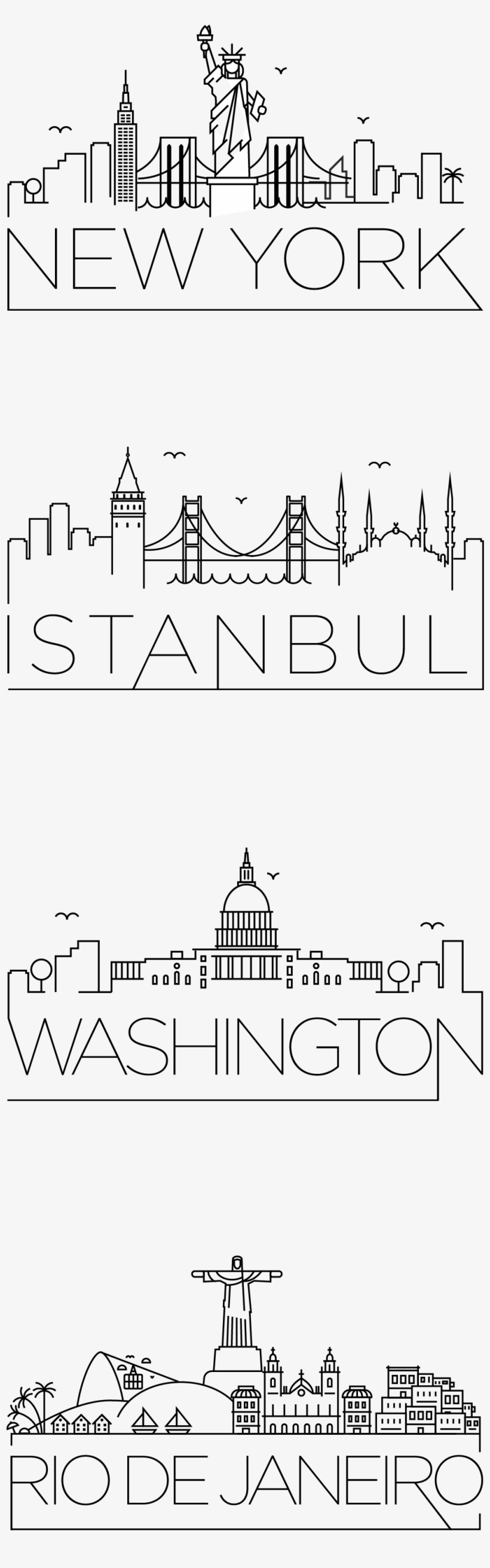 Minimal City Skylines On Behance - Line Art, transparent png #8157001