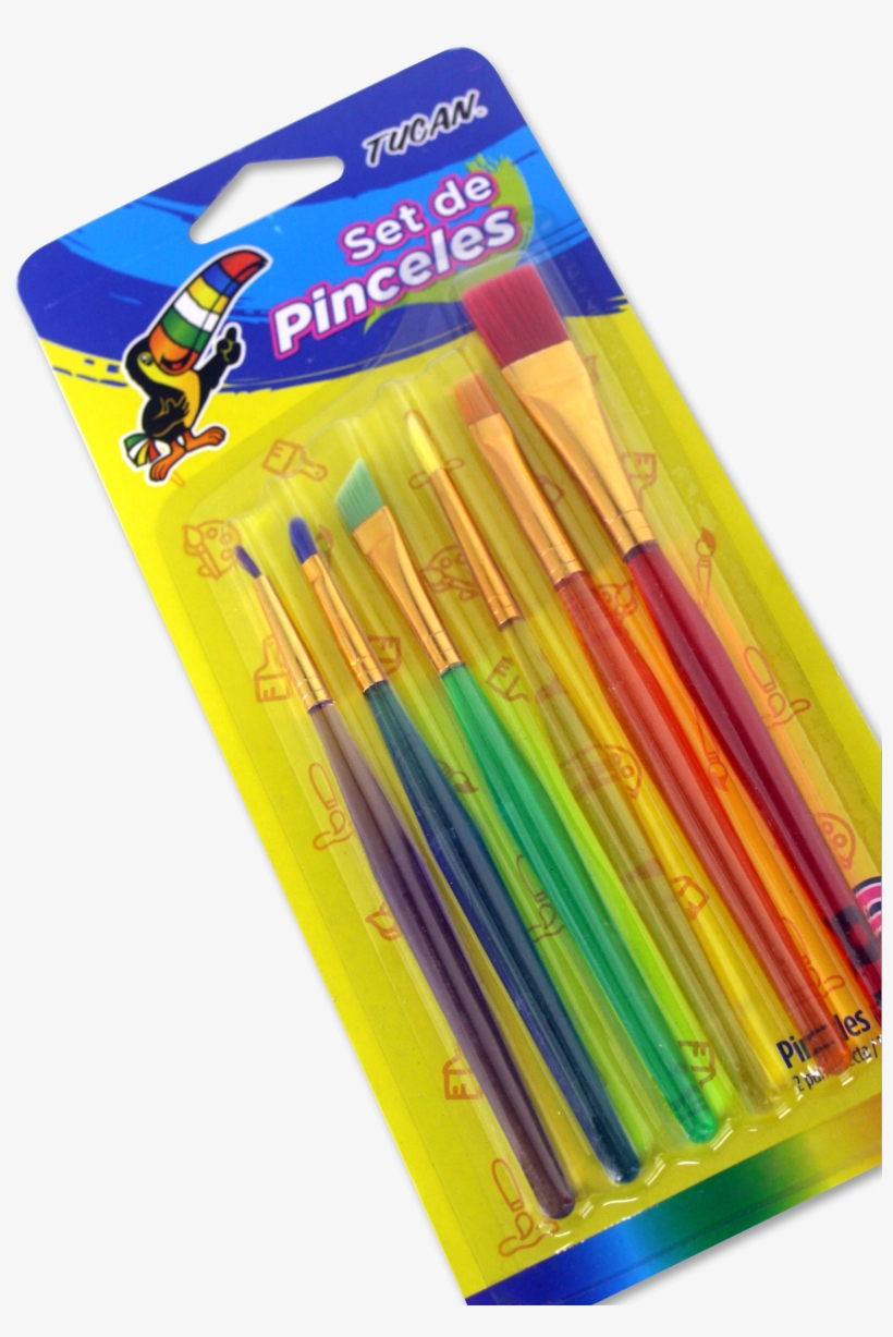 Pincel Mixto Transparente Estándar 6 Unidades - Empaque De Pinceles, transparent png #8157957
