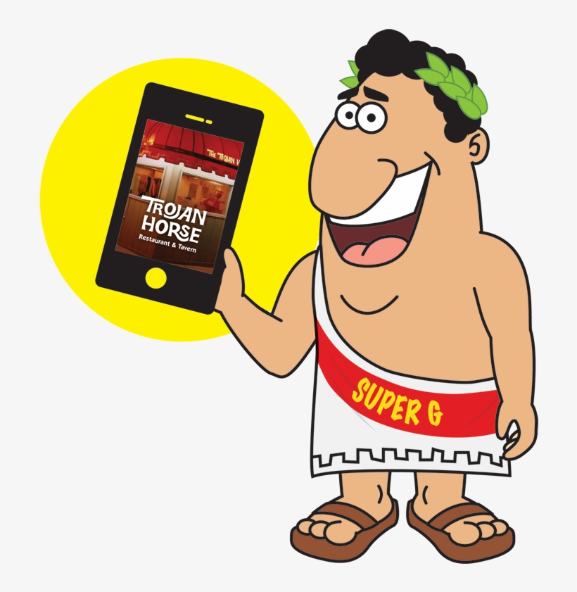 Supewr G With Phone - Cartoon, transparent png #8159692