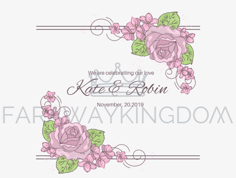 Wedding Decor Floral Design Frame Vector Illustration - Design, transparent png #8160178