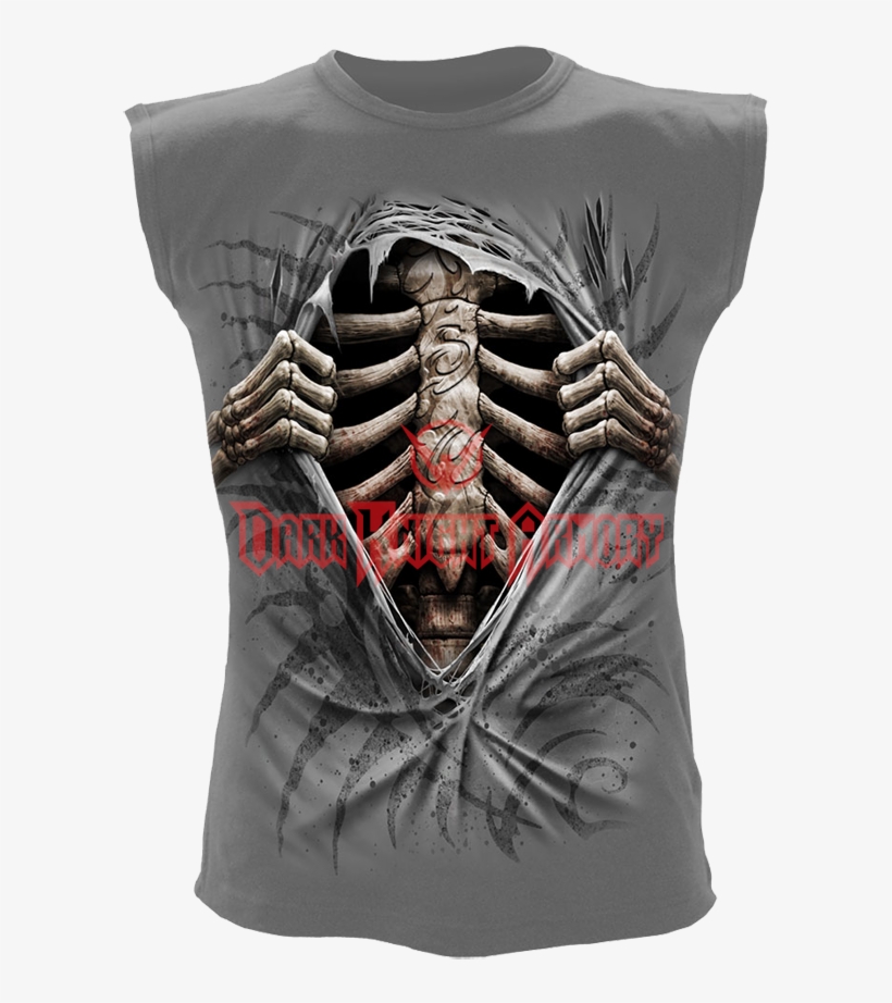 Tribal Rib Cage Sleeveless Shirt - Sweatshirt, transparent png #8160185