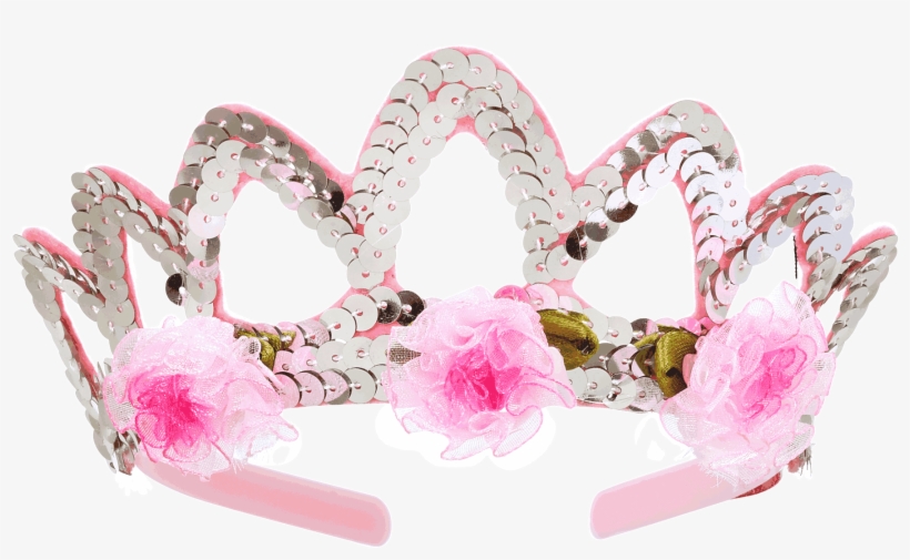 Silberne Krone Mit Rosa Blümchen Von Rose U0026 Romeo - Tiara, transparent png #8160416
