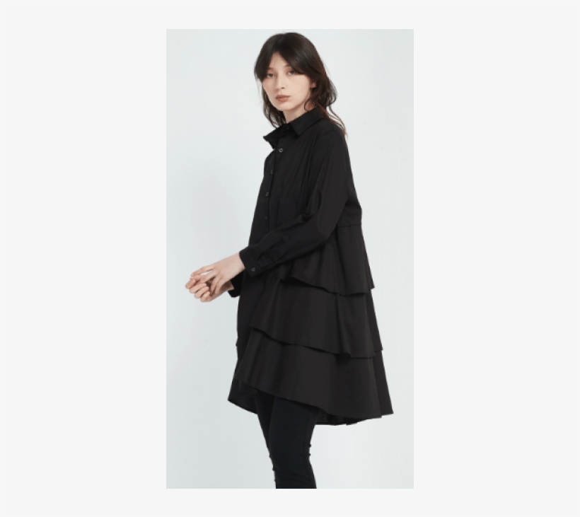 Tania Triple Layer Shirt "black" - Overcoat, transparent png #8160692