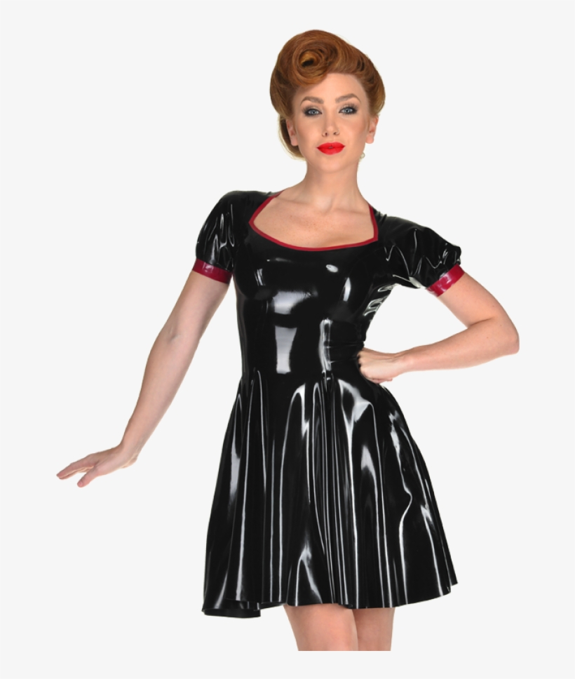 This Simple Puff Sleeved Skater Dress Has A Flattering - Little Black Dress, transparent png #8160860