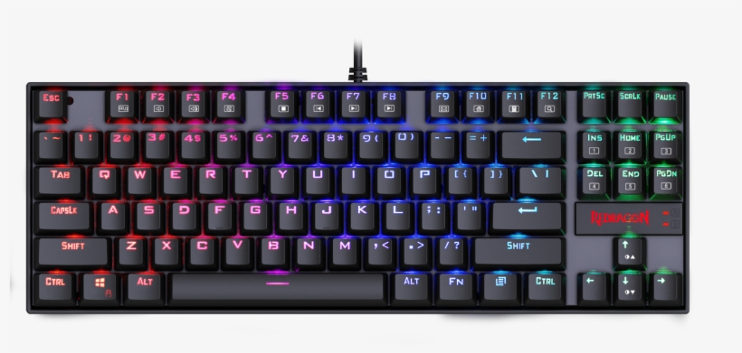 Redragon K552 Kumara 87 Key Led Rgb Backlit Mechanical - Redragon Kumara K552 Rgb, transparent png #8161339