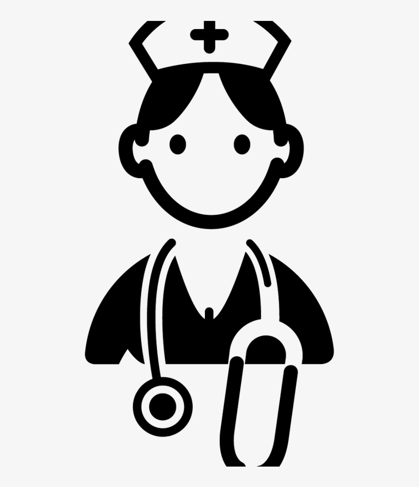 28 Collection Of Nursing Clipart Black And White - Clip Art Black And White Nurse, transparent png #8161838