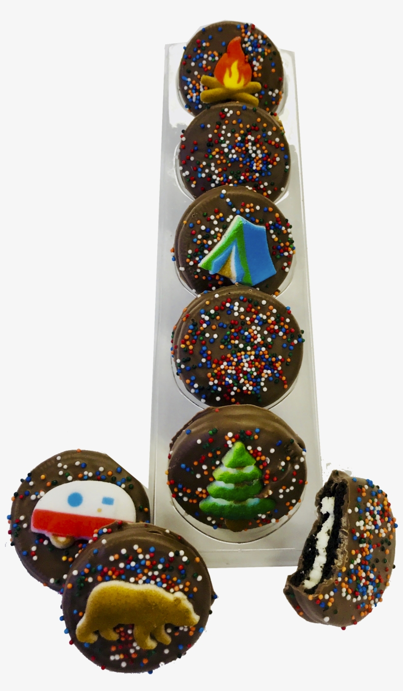 Camp Themed Chocolate Covered Oreos With Toppers - Chocolate, transparent png #8162676