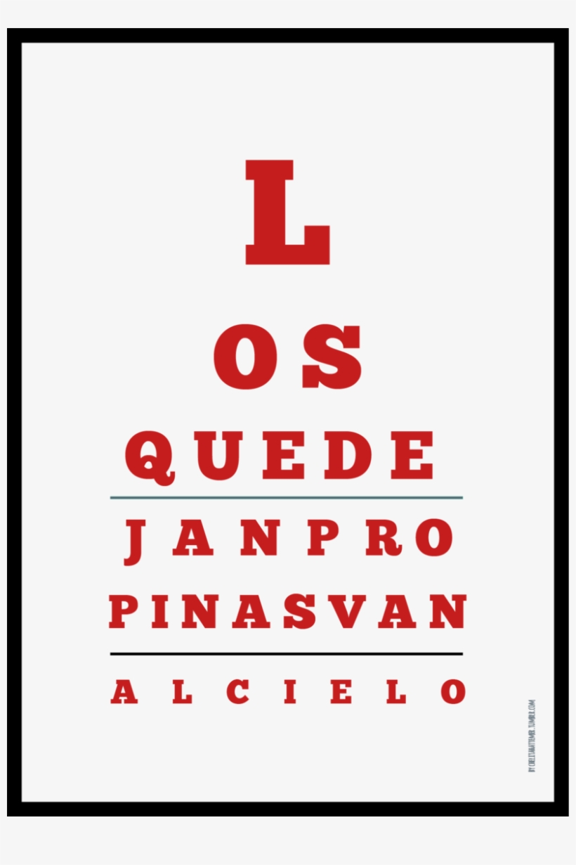 Cartel Xiloka Bar - Eye Chart, transparent png #8162895