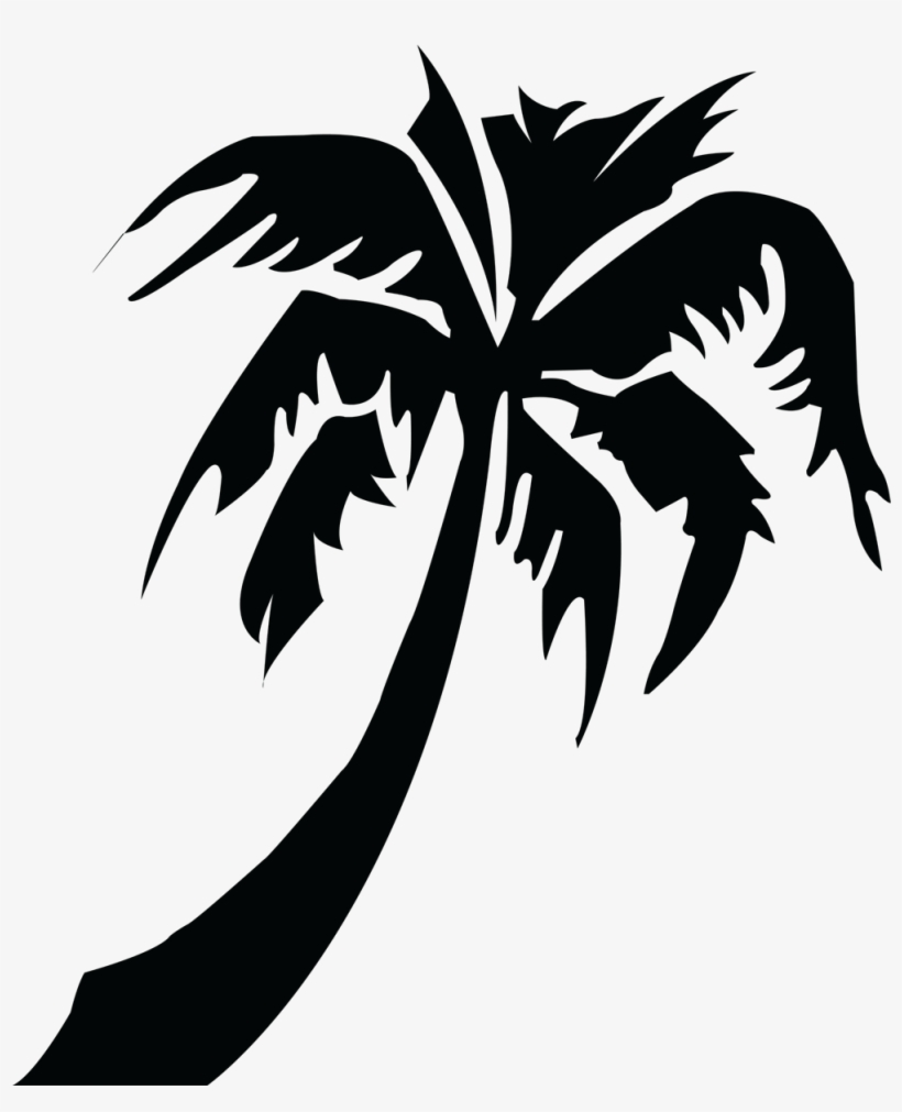 Picture Of Palm Tree - Tropical Palm Tree Silhouette, transparent png #8163558