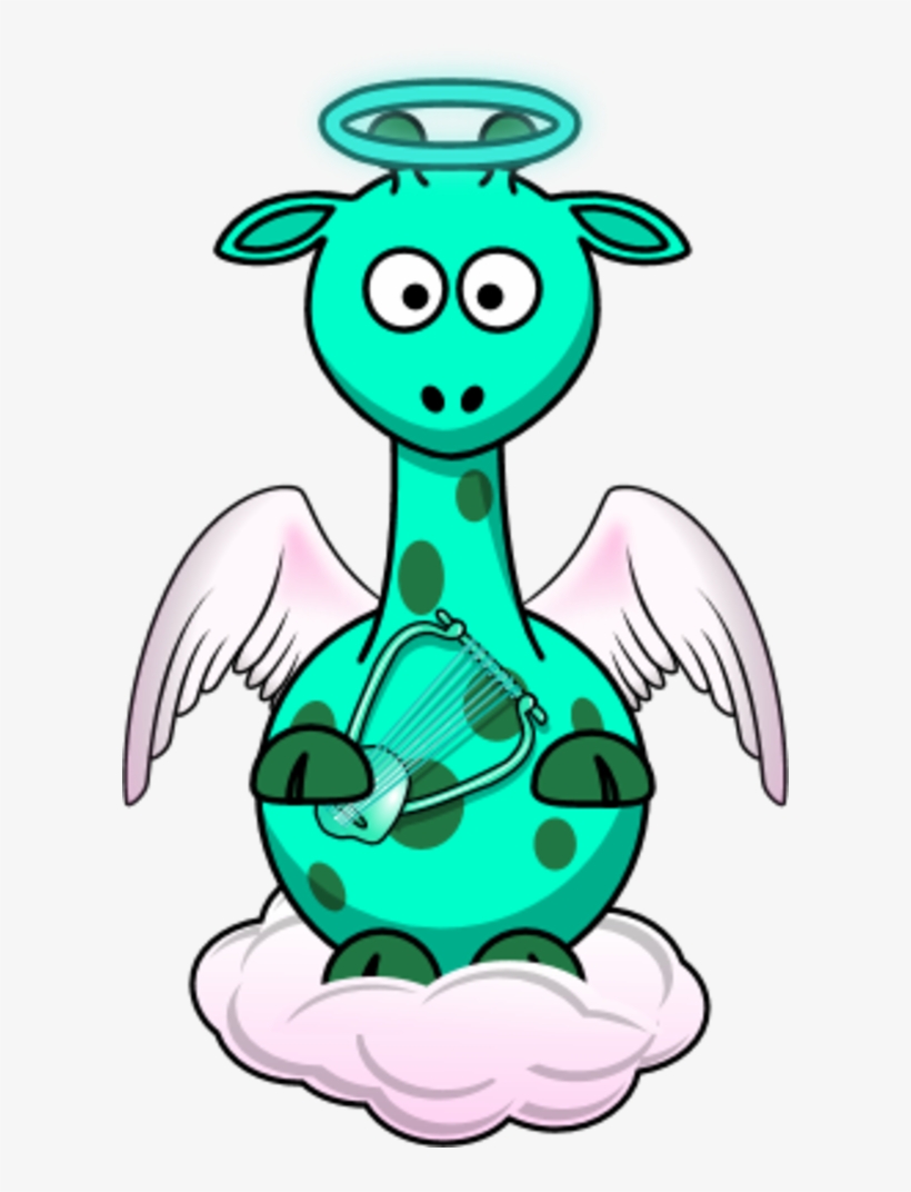Giraffe Angle Wings Cloud Holding A Harp - Daycare Closed For Holiday, transparent png #8163623