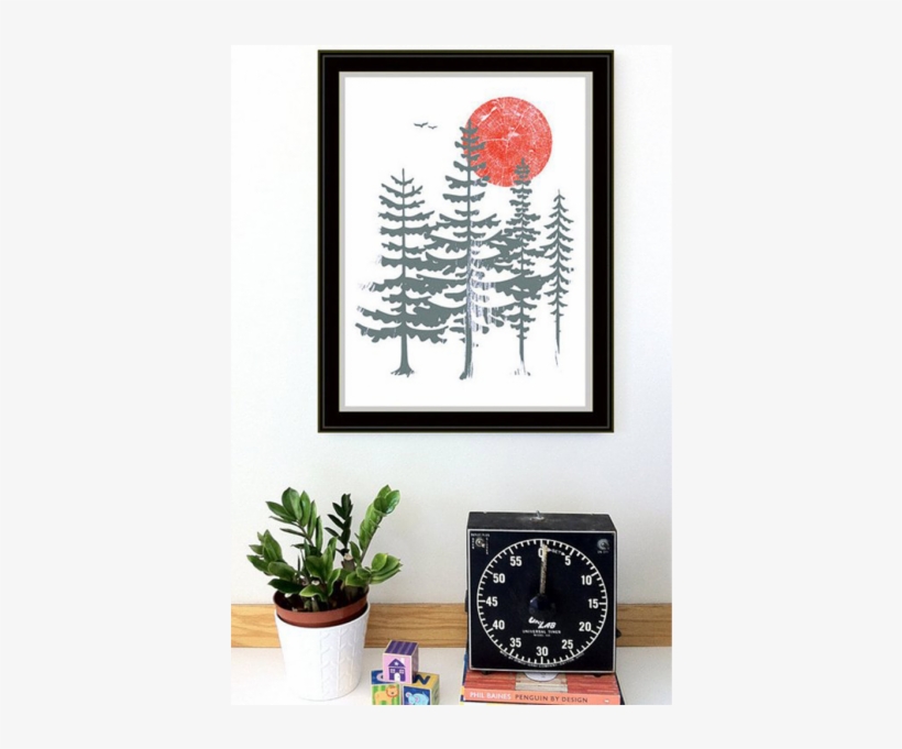 Evergreen Trees Print - Screen Printing, transparent png #8164058