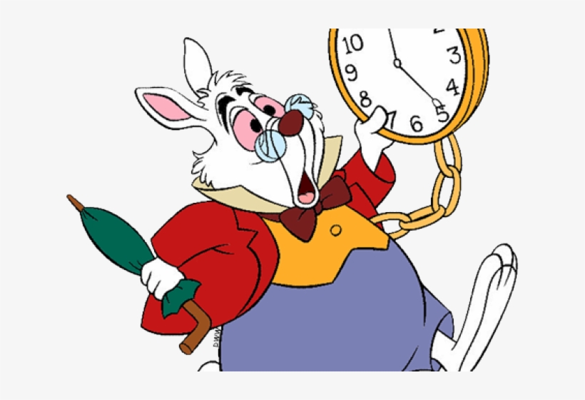 Alice In Wonderland Clipart White Rabbit - Alice In Wonderland Bunny Clock, transparent png #8164294