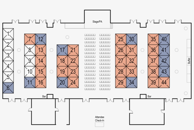 Blue Shading Indicates Premium Booth Orange Shading - Number, transparent png #8164727