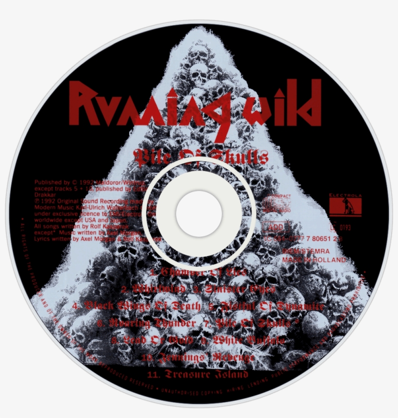 Running Wild Pile Of Skulls Cd Disc Image - Running Wild Pile Of Skulls 1992, transparent png #8164940