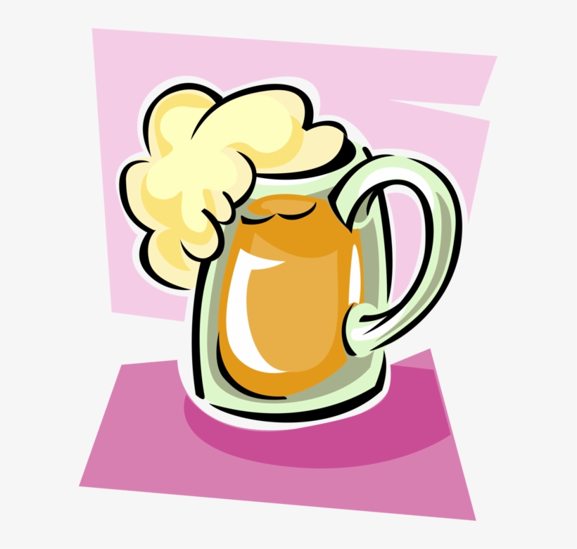 Vector Illustration Of Frothy Mug Of Beer Alcohol Beverage, transparent png #8165567