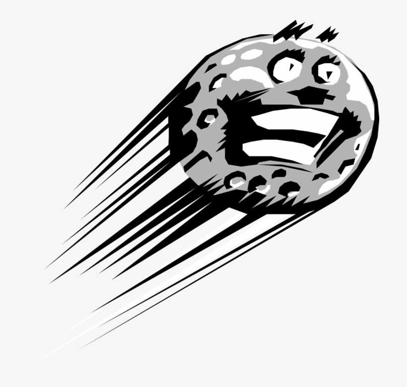 Vector Illustration Of Anthropomorphic Golf Ball In - Cartoon Golf Ball Flying, transparent png #8166875