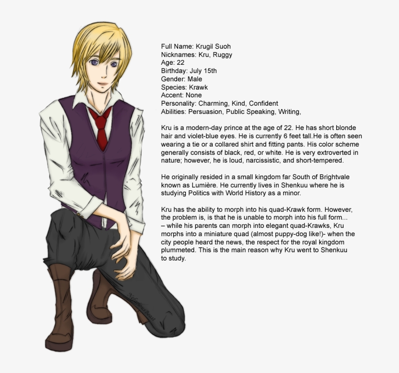 Kru Is A 6 Foot Tall Male With An Ectomorphic Body - Cartoon, transparent png #8167839