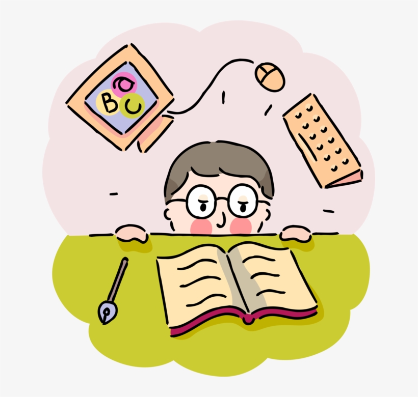 Vector Illustration Of Scholarly Student In School, transparent png #8168037