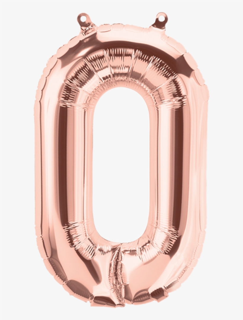 Folienballon-01363 - Rose Gold Letter O, transparent png #8168285