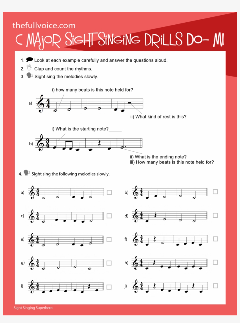 2 Bar Drills - Notes On The Stave, transparent png #8168288