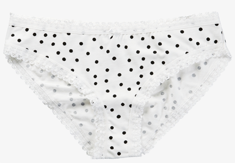 *bikini Slip White / Black Dots - Panties, transparent png #8168710