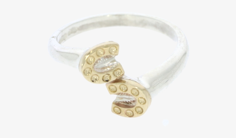 Sterling Silver & 9 Carat Yellow Gold Horse Shoe Ring - Bangle, transparent png #8169278