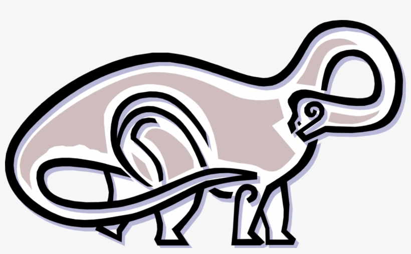 Vector Illustration Of Prehistoric Brontosaurus Dinosaur, transparent png #8169697