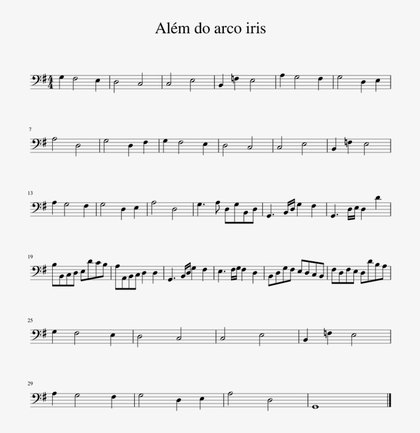 Cello Al M Do Arco Iris - Sheet Music, transparent png #8169776