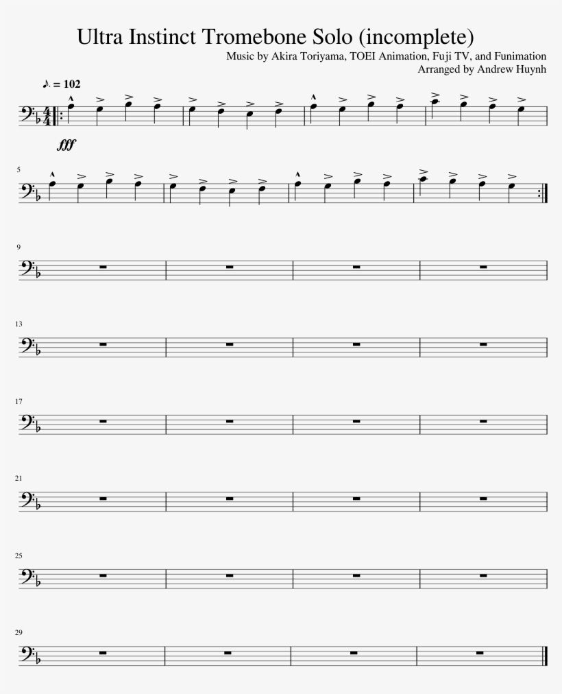 Ultra Instinct Trombone Solo - Document, transparent png #8170246