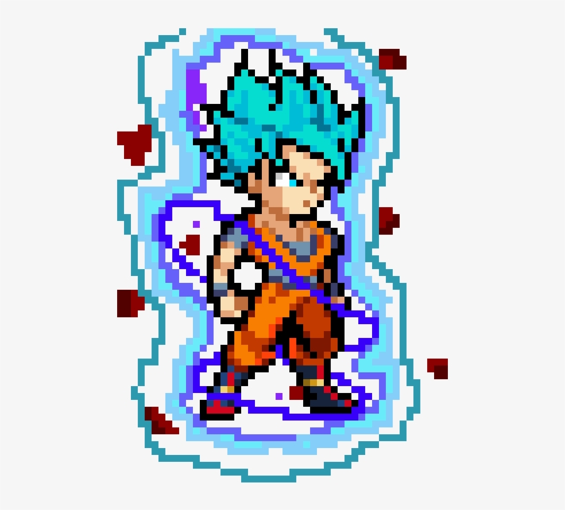 Uib Ultra Instinct Blue - Pixel Ssj Blue Goku, transparent png #8170512