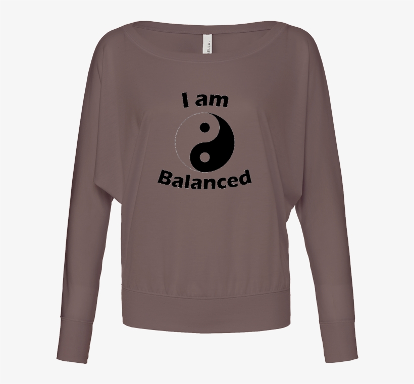 Load Image Into Gallery Viewer, I Am Balanced Slash-neck - Long-sleeved T-shirt, transparent png #8170592