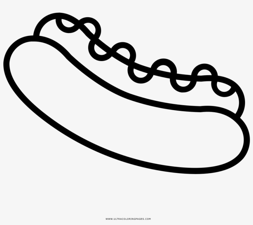 Hot Dog Coloring Page - Line Art, transparent png #8171248