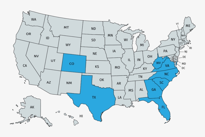 Area We Cover - Southern United States, transparent png #8171425