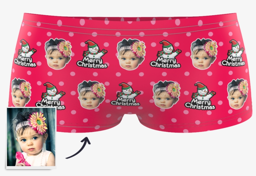 Christmas Snowman Kids Custom Face Boxer Briefsļmyfaceboxer - Briefs, transparent png #8171577
