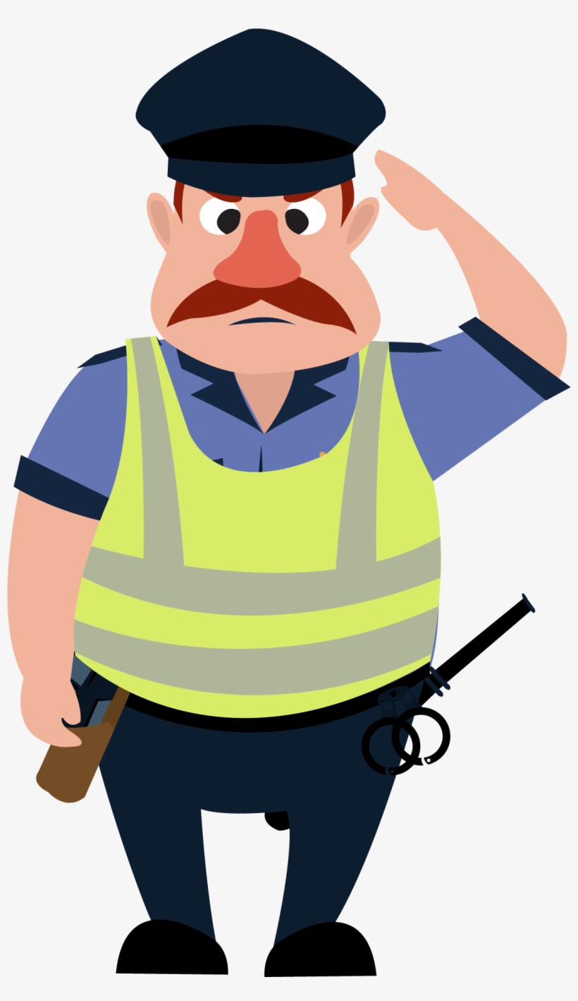 Salute Police Officer Security Guard People S - Security Guard Cartoon, transparent png #8171854