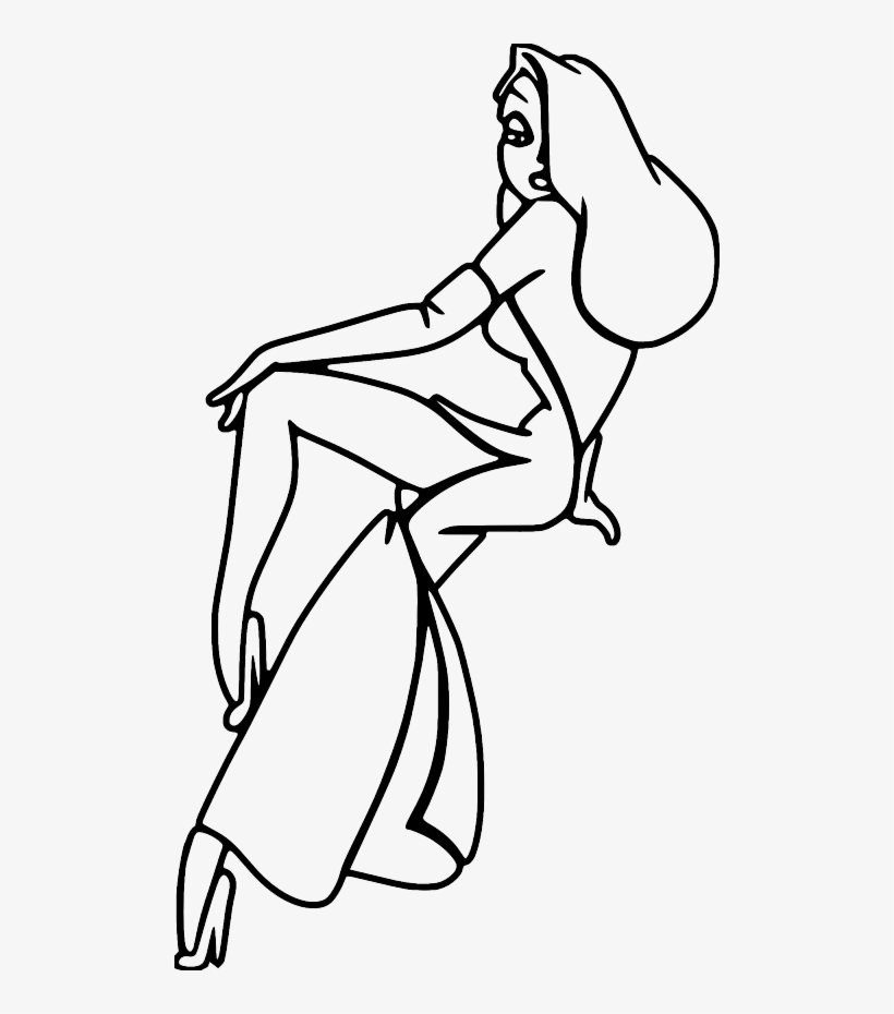 Please Note That The White Image Is A White Sticker - Full Body Jessica Rabbit Drawing, transparent png #8172151